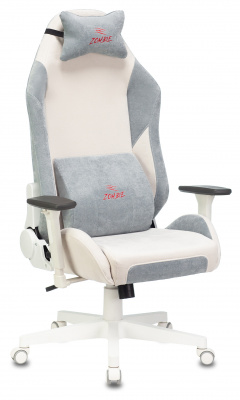 Игровое компьютерное кресло Zombie EPIC PRO Fabric, белый/серо-голубой